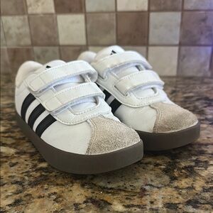 Adidas White and Black Velcro Sneakers